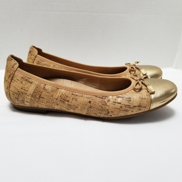 Vionic Shoes - Vionic Minna Ballet Cork Flats Gold Toe Size 8